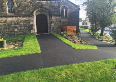 Extensive tarmac area completed to the external area of the church